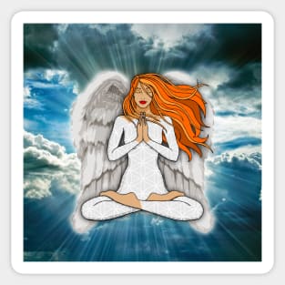 Woman Guardian Angel Sticker